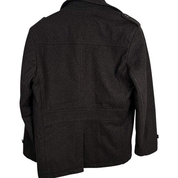 London Fog Men's Dark Gray Button Coat  Wool Blend - Lined - Size Small - Picture 2 of 7